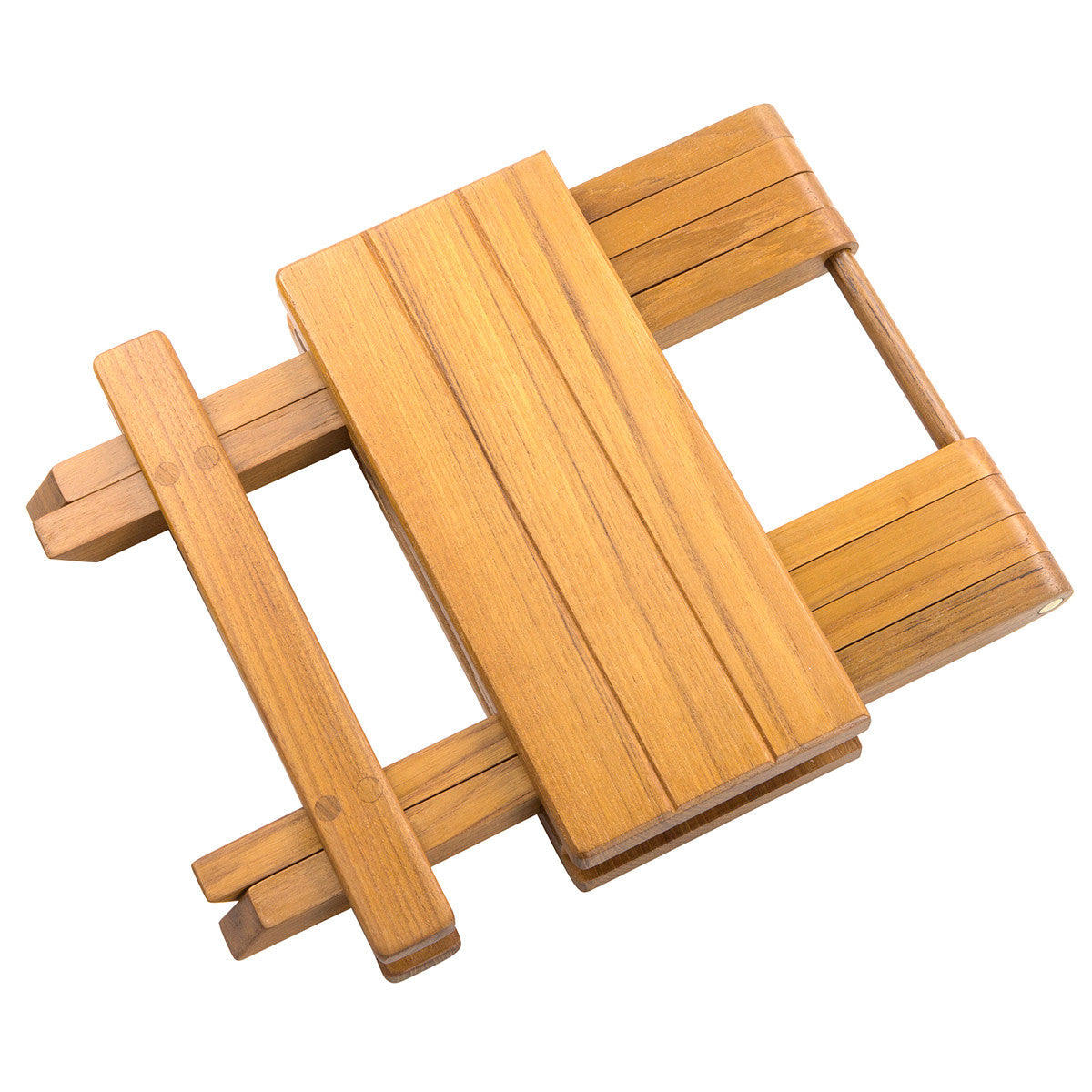Teak Grooved Top Fold-Away Table