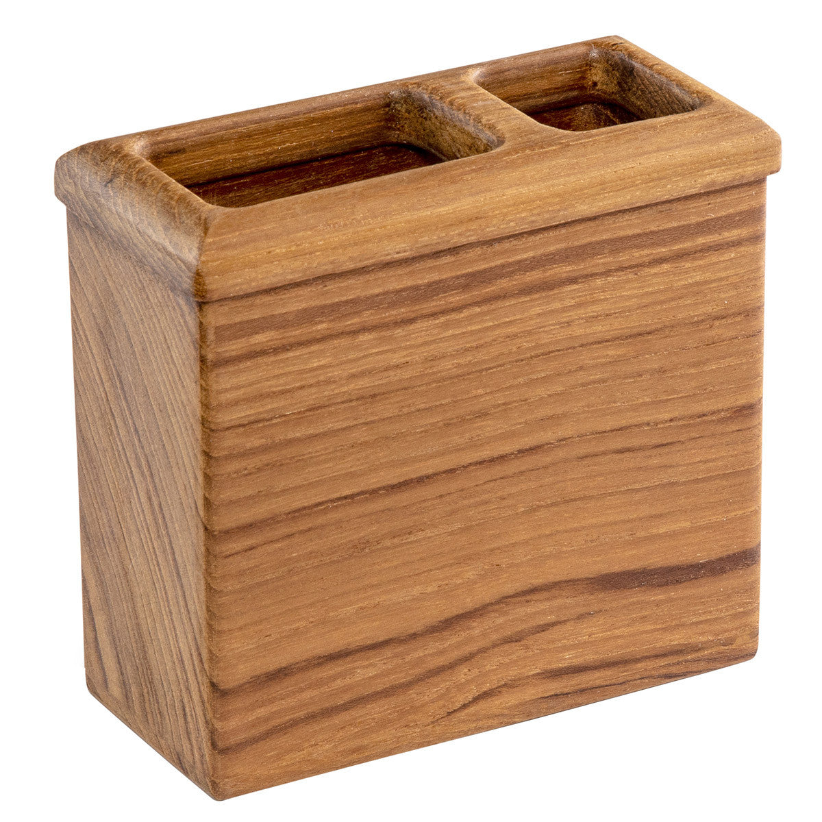 Teak Rectangular Toothbrush Holder - OUT OF STOCK UNTIL 09/30/2026