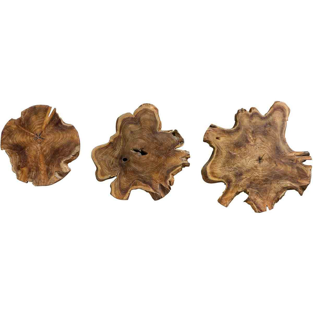 Teak Wood Wall Art - Set of 3