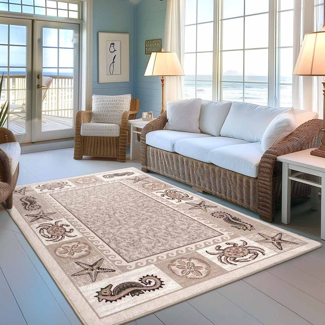 Tidal Life Beige Rug Collection