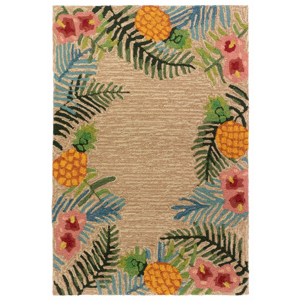 Tropical Neutral Indoor/Outdoor Rug - 5 x 8