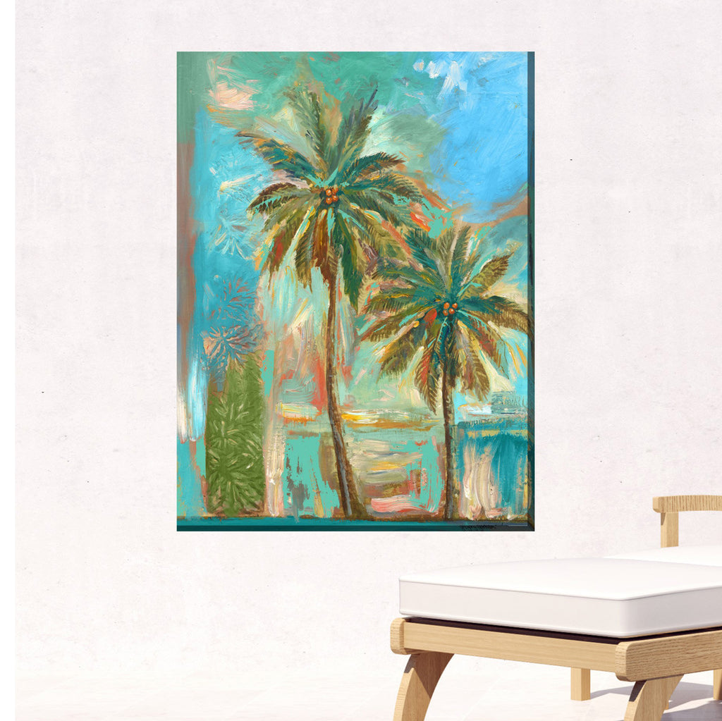 Twin Palms I Outdoor Canvas Art - OUT OF STOCK UNTIL 10/07/2026