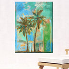 Twin Palms II  Outdoor Canvas Art