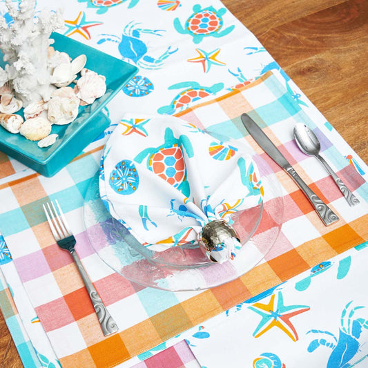 Vibrant Sea Life Table Linens