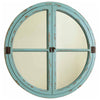 Weathered Sea Blue Round Mirror
