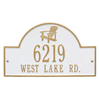White & Gold Personalized Adirondack Arch Plaque