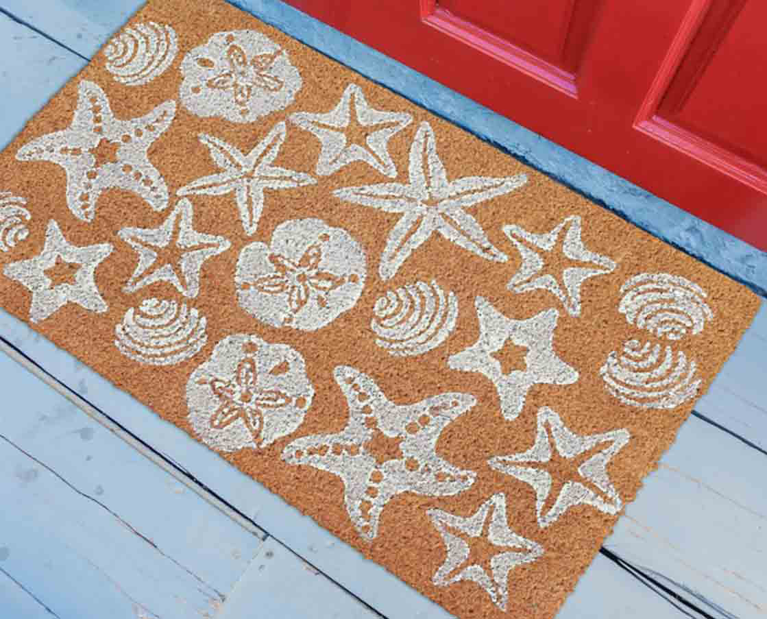 White Shells Coir Mat - 1 x 2