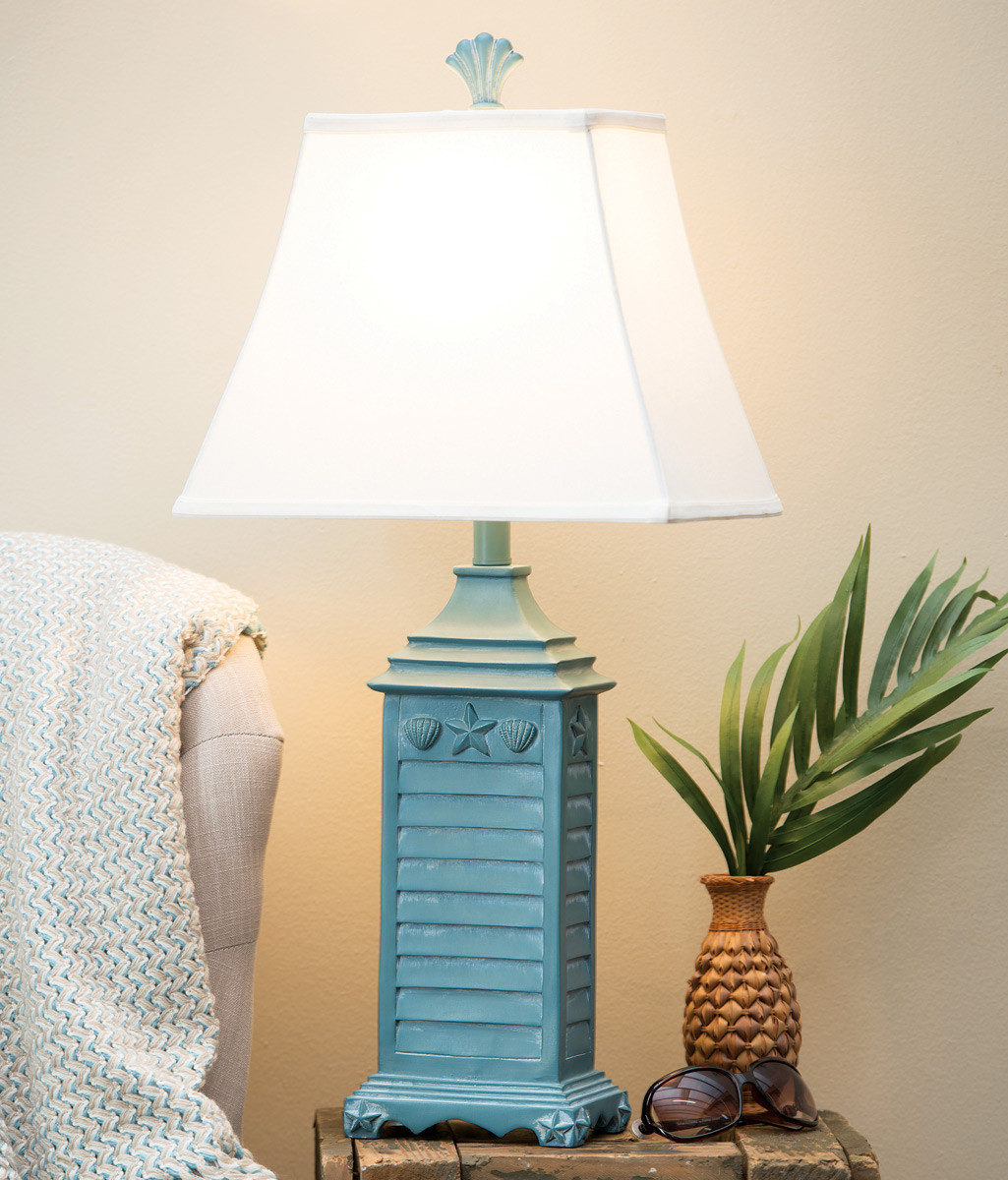 Beach Table Lamps: Beach House Blue Shutter Table Lamp Bella