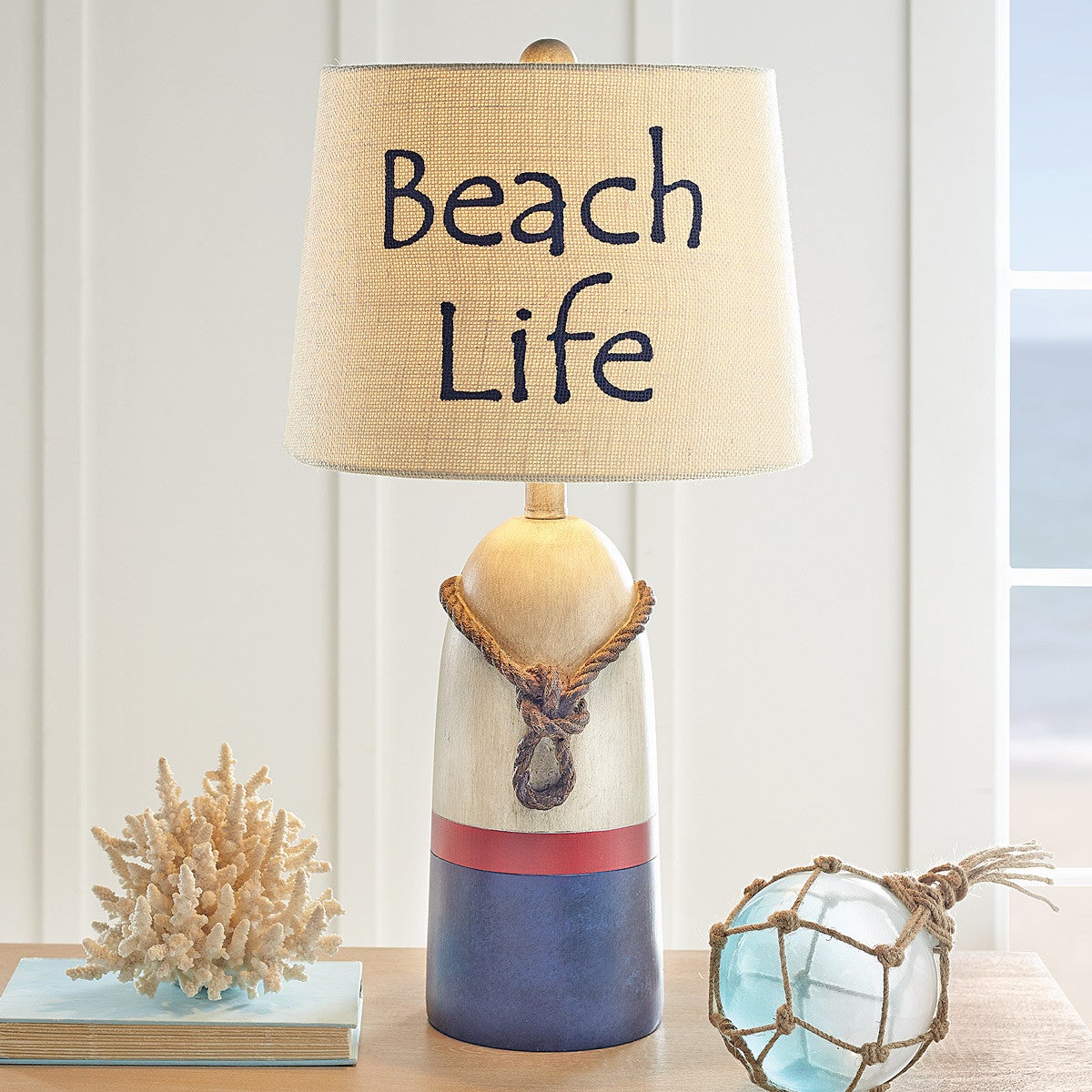 Beach Life Buoy Table Lamp Bella Coastal Decor
