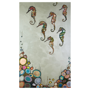 Colorful Seahorses Canvas Art