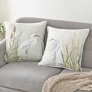 Elegant Egret Indoor/Outdoor Pillows