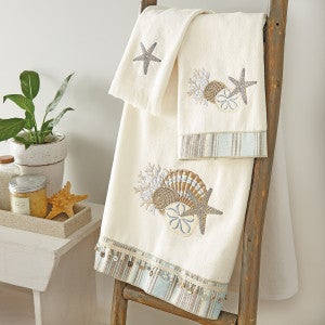 Tranquil Sea White Towel Collection