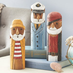 Seafarers of the Shore Wood Sculptures