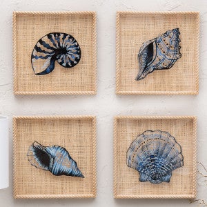 Indigo Burlap Framed Wall Art - CLEARANCE