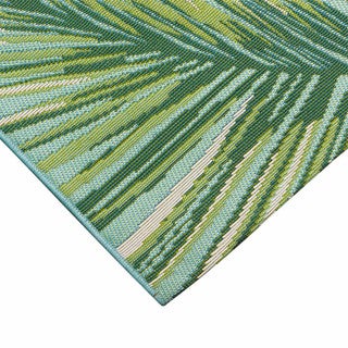 Paia Palms Aqua Indoor/Outdoor Rug - 9 x 12 | Bella Coastal Decor
