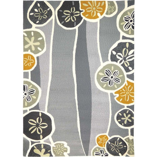 Sand Dollar Waves Gray Indoor/Outdoor Rugs