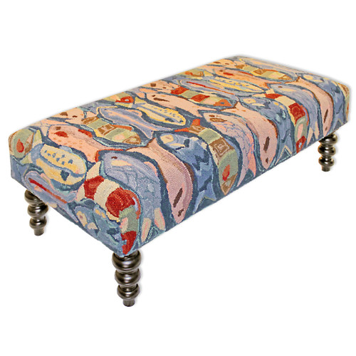 Swimming Fish Hooked Wool Bench