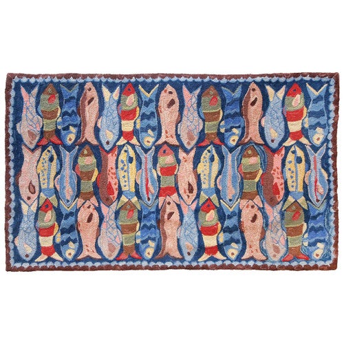 Swimming Fish Rug - 8 x 10