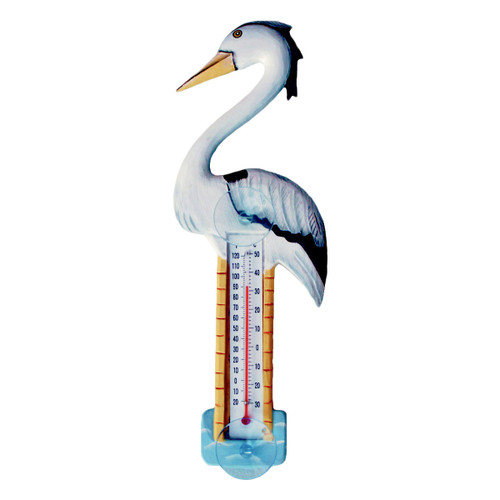 Tall Heron Window Thermometer