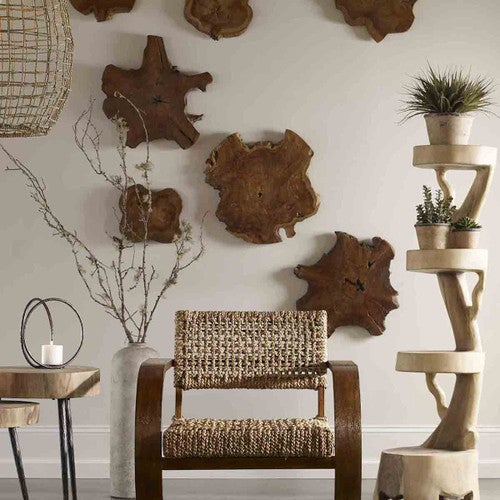 Teak Wood Wall Art - Set of 3