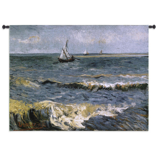 The Sea at Les Saintes Maries de la Mer Wall Tapestry