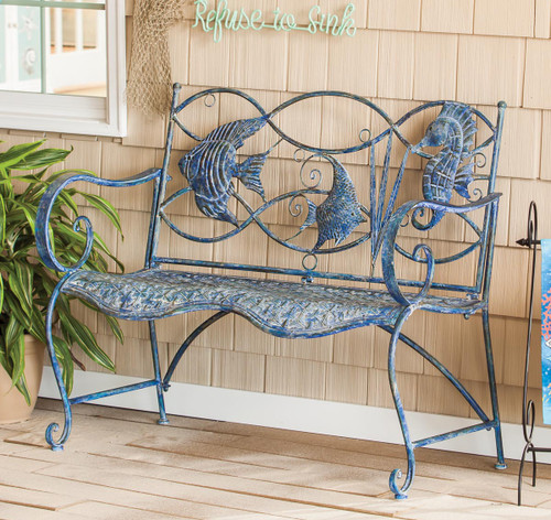 Three Blue Fish Bench