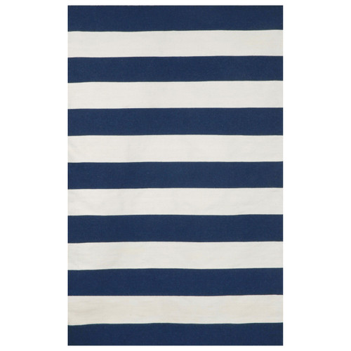 Sorrento Rugby Stripe Navy Rug Collection