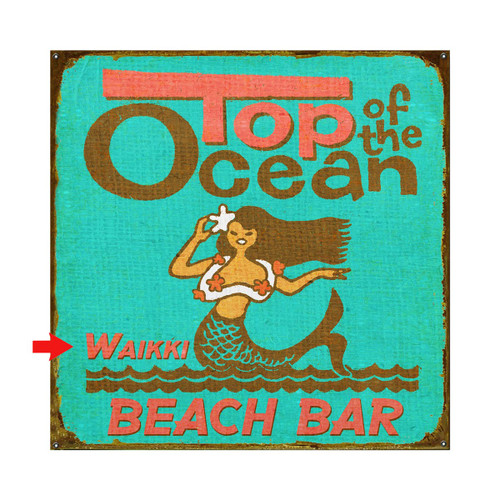 Top of the Ocean Personalized Sign - 28 x 28