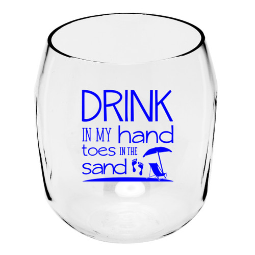 Toes in the Sand Wine Tumblers - Set of 4