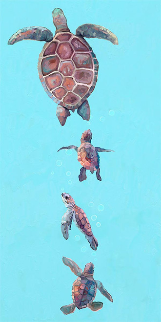 Turtle Family Canvas Wall Art
