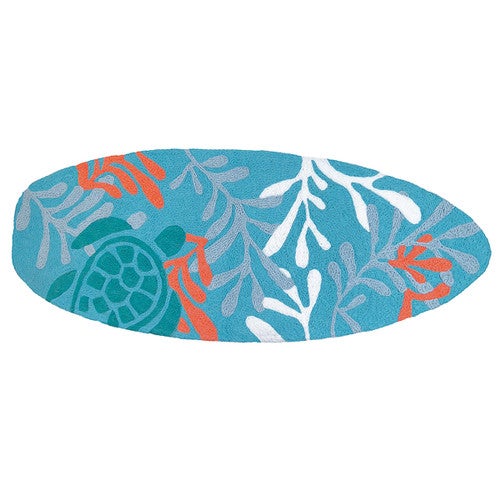 Turtle Time Surfboard Indoor/Outdoor Rug
