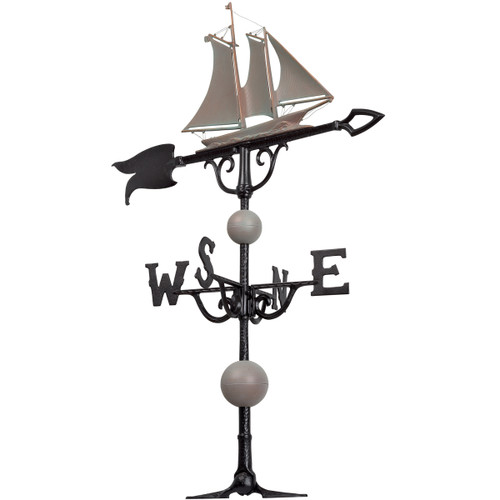 Verdigris Yacht Weathervane - 46 Inch