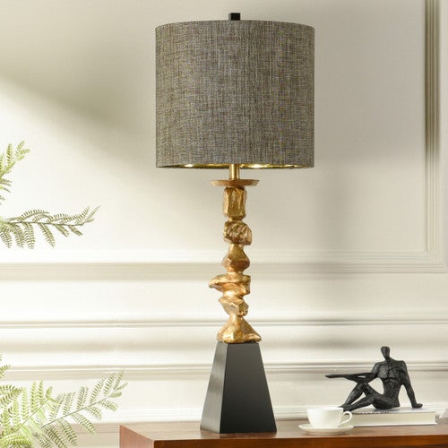 Vintage Gold and Black Table Lamp
