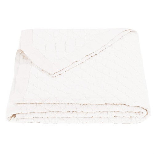 Vintage White Linen Quilt - Full/Queen