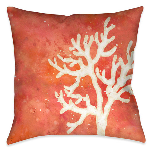 Watercolor Waves Coral 18 x 18 Indoor Pillow