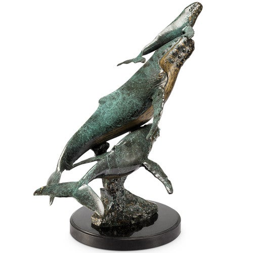 Whale Family Table Statuary