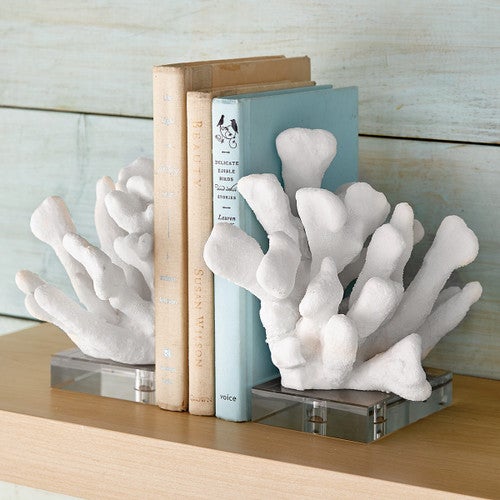 White Coral Bookends - Set of 2