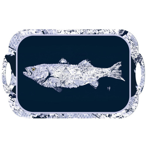 White Fish on Navy Tray