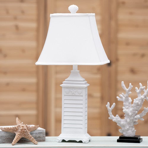 White Shell Shutter Table Lamp