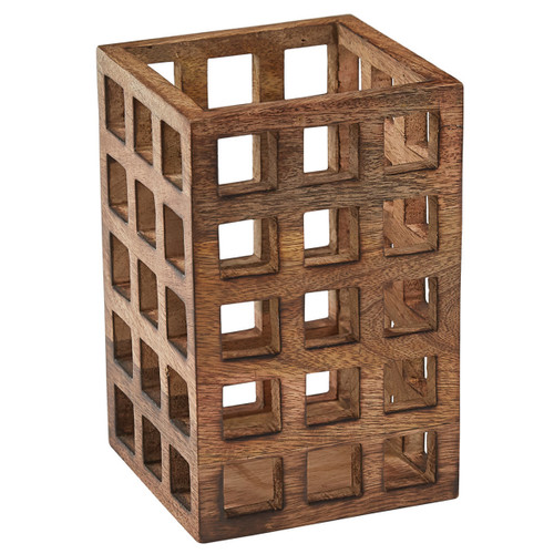 Wood Lattice Utensil Crock