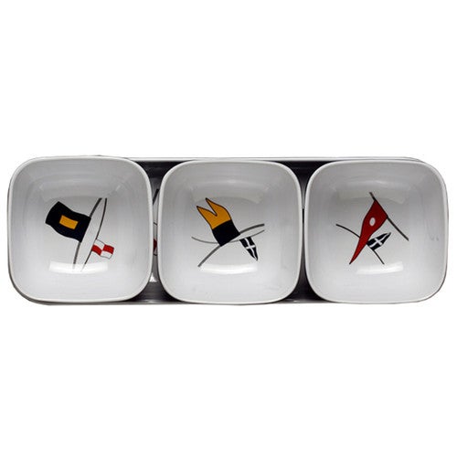 Yacht Club 4-Piece Square Snack Set