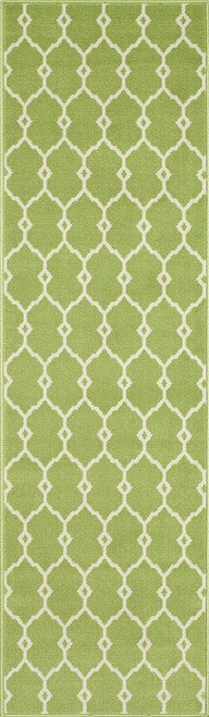 Baja Latticework Green Rug - 2 x 8