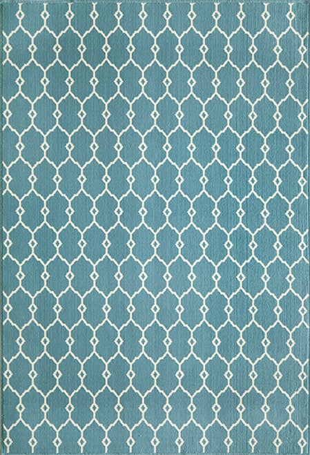 Baja Latticework Blue Rug - 2 x 5