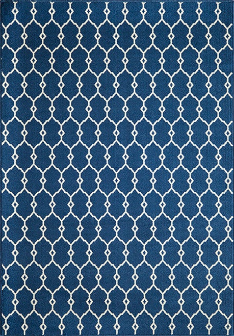 Baja Latticework Navy Rug - 4 x 6