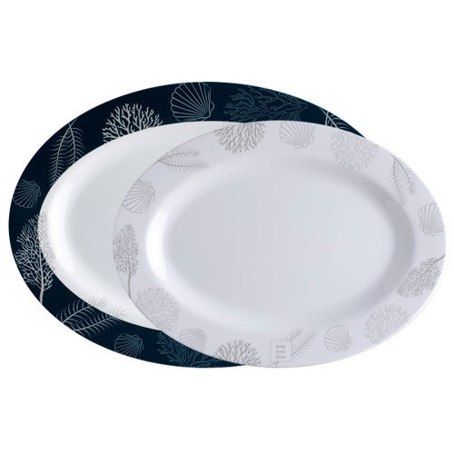 Seascape Oval Serving Platters - Set of 2