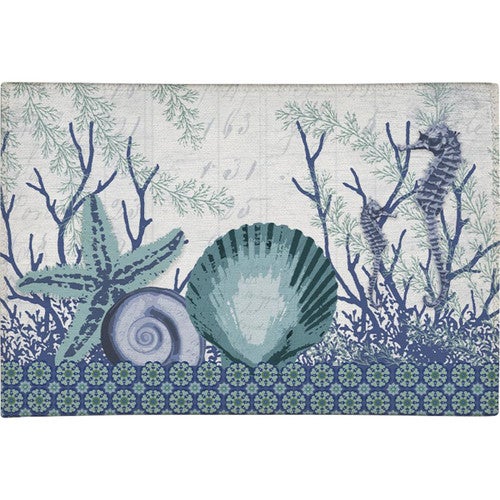 Seafloor Blues Chenille Rug - 4 x 6