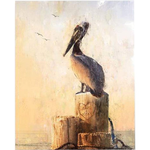 Pelican Perch Personalized Block Mount - 16 x 20