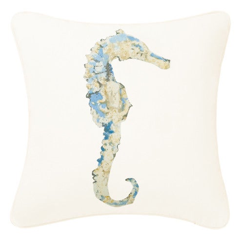 Gilded Ocean Seahorse Pillow