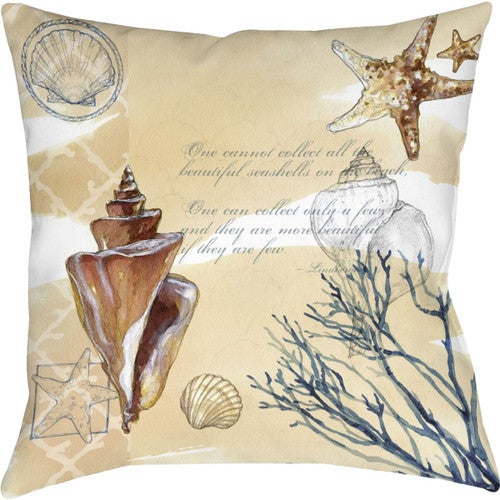 Seashell Wisdom Outdoor Pillow