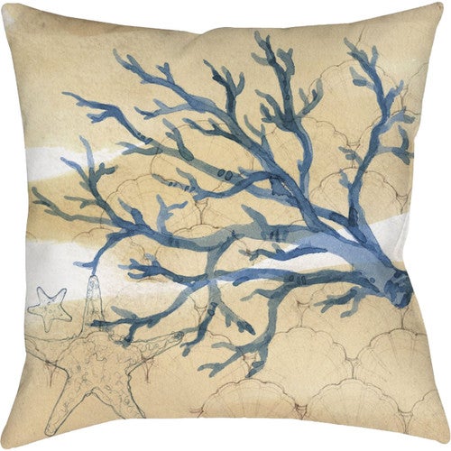 Coral & Scallop Outdoor Pillow